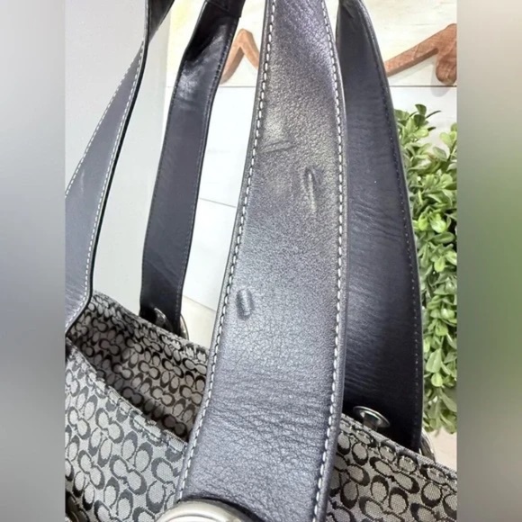Coach SoHo Signature Micro C Black and Gray Satchel Tote - Picture 6 of 14